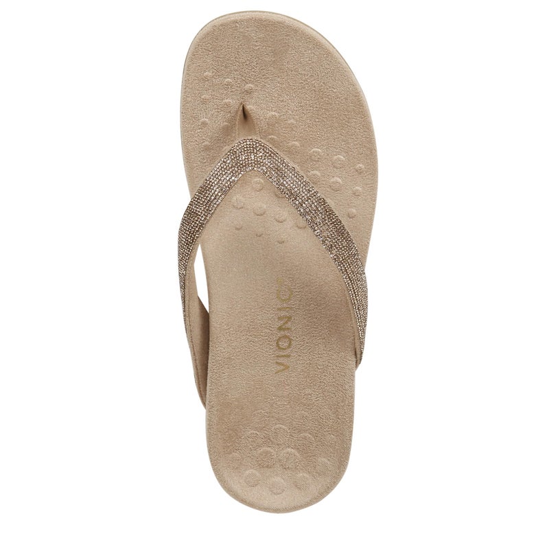 Vionic Women's Flip Flop Dillon Shine Supportive Sandals â€“ Comfortable Ladies Slides That Include VIO MOTION Technology Orthotic Champagne Rhinestone 8 Medium - Image 5