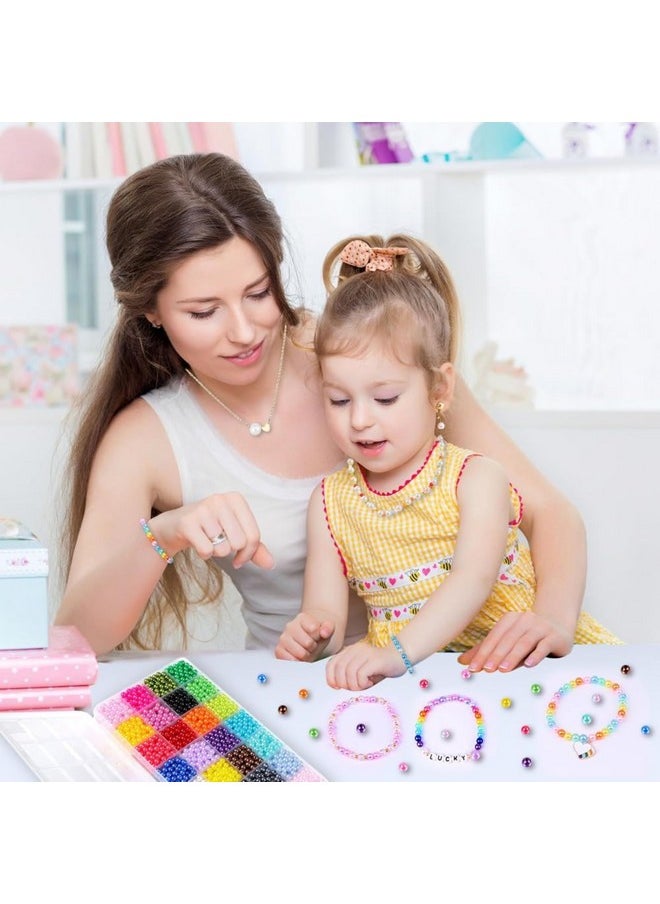 Tdas 750+ pcs 8 mm Beads for Jewellery Making kit Pearl moti DIY Craft Crystal Charms Materials Set Bracelet Earring Pearls with one Elastic roll - 12 Colours (8 MM Multicolors)