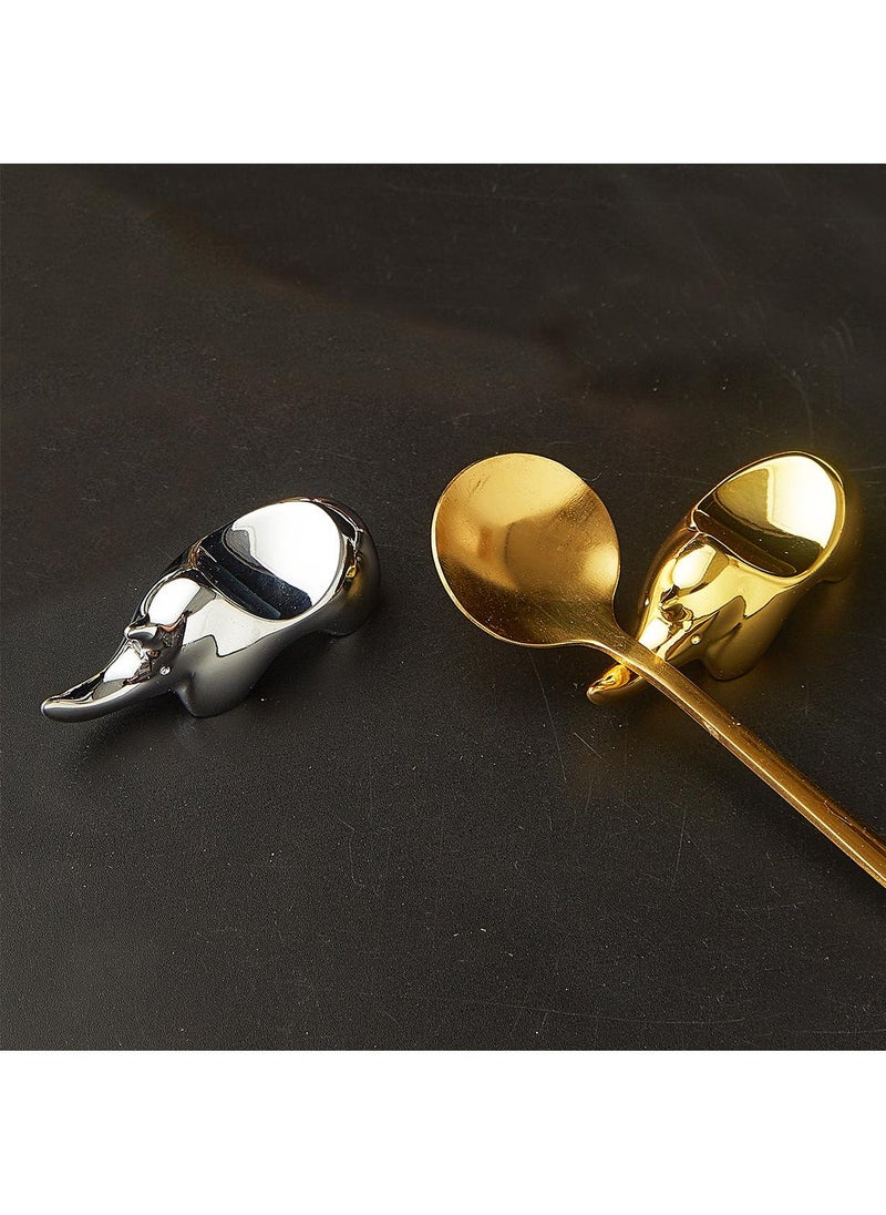 Y&D Animal Chopsticks Holder Dual-purpose Japanese Knife, Fork And Spoon Holder Chopsticks Holder Metal Spoon Storage Hotel Chopsticks Pillow Gold-Gold  - Image 3