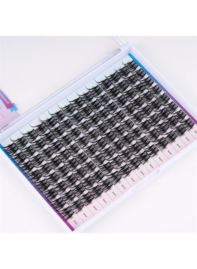 LANKIZ DIY Eyelash Extensions,Individual Lash Extensions Clusters,112 Clusters, Soft and Lightweight 16mm Only Resuale Wide Band Cluster Lashes for Home use (Hybird D curl) - Image 1