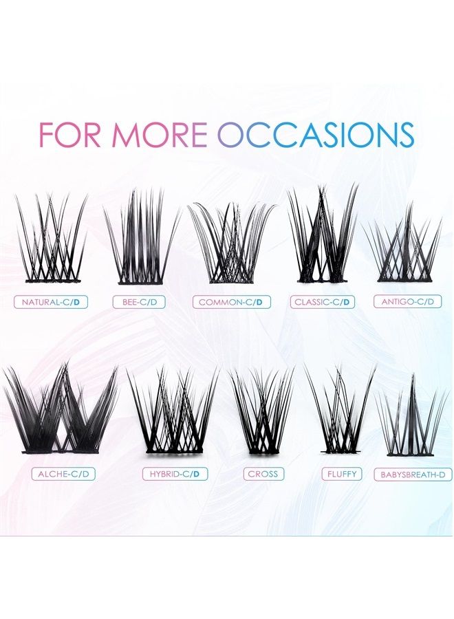 LANKIZ DIY Eyelash Extensions,Individual Lash Extensions Clusters,112 Clusters, Soft and Lightweight 16mm Only Resuale Wide Band Cluster Lashes for Home use (Hybird D curl) - Image 3