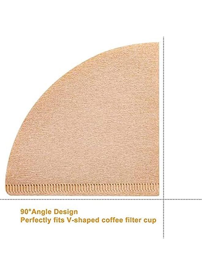 SHOWAY 100Pieces Coffee Filter Paper Disposable V60 Cone Brown Paper Barista Tools Home Coffee Maker Coffee Filters For Pour Over Coffee 1 4Cups - Image 2