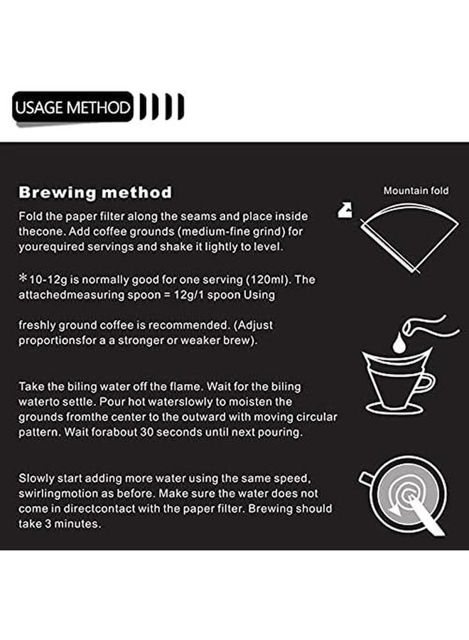 SHOWAY 100Pieces Coffee Filter Paper Disposable V60 Cone Brown Paper Barista Tools Home Coffee Maker Coffee Filters For Pour Over Coffee 1 4Cups - Image 4