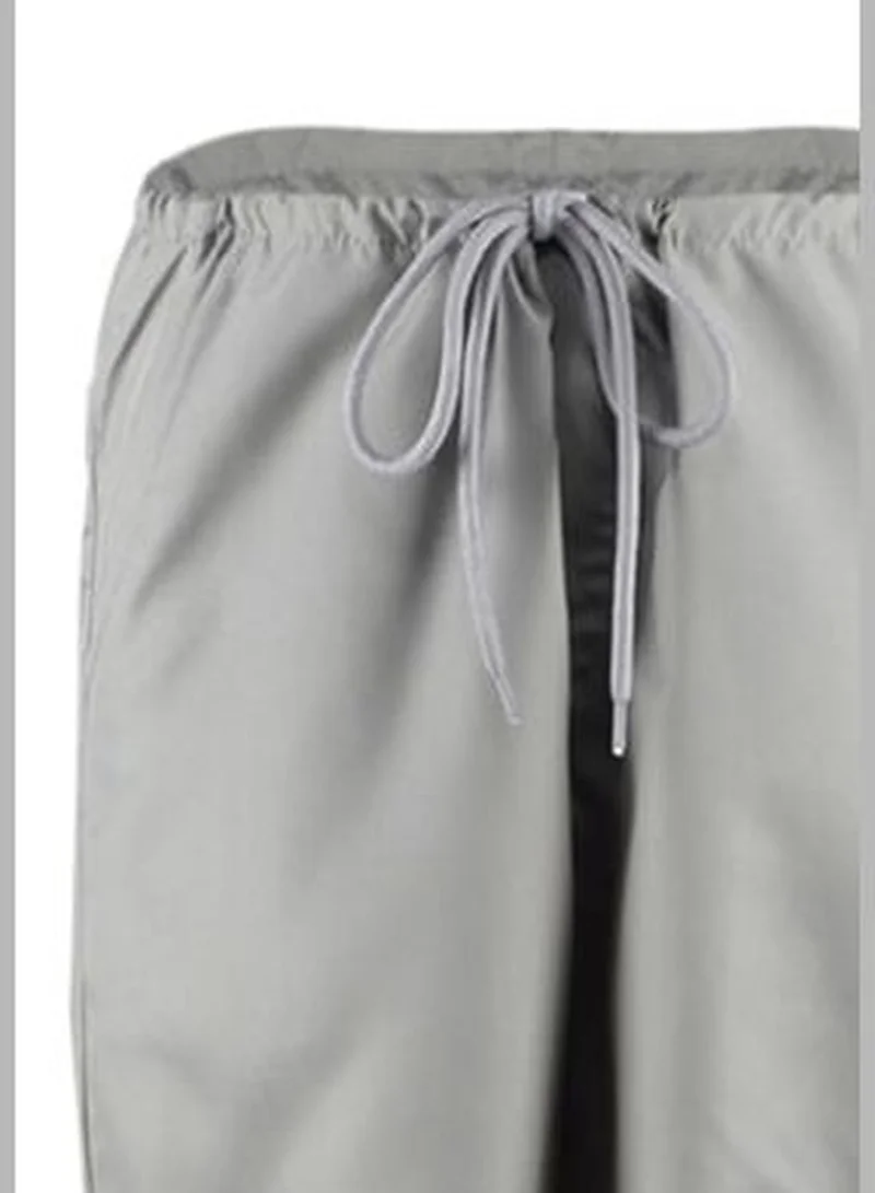trendyol Gray Woven Parachute High Waist Trousers with Belt TWOSS23PL00317