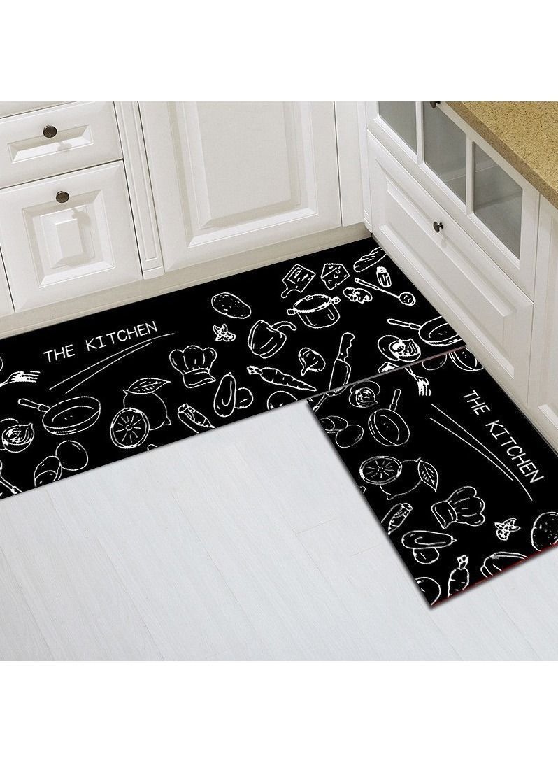 Y&D 2pcs fashion modern area non-slip floor carpet for living room bedroom and kitchen multicolour 40*60cm+40*120cm  - Image 1