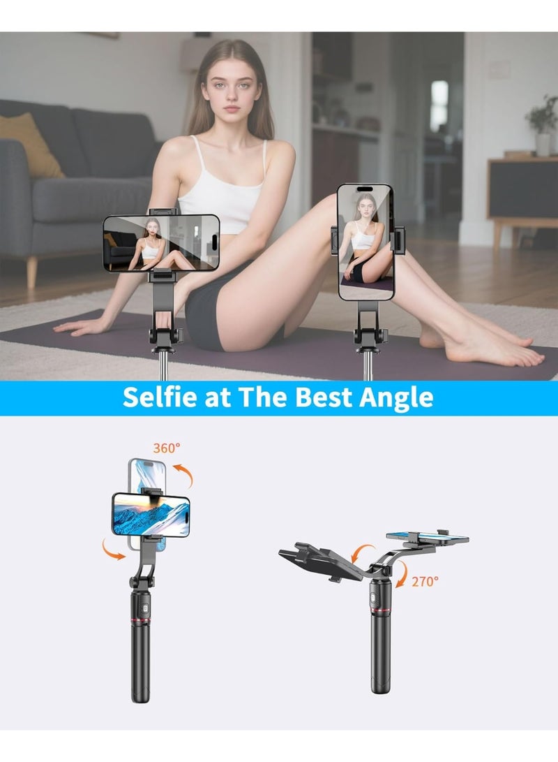 62'' Selfie Stick Tripod, Cell Phone Tripod with Integrated Wireless Remote, Portable Selfie Stick for iPhone Video Recording, Lightweight Extendable Phone Stand for iPhone Android - Image 2