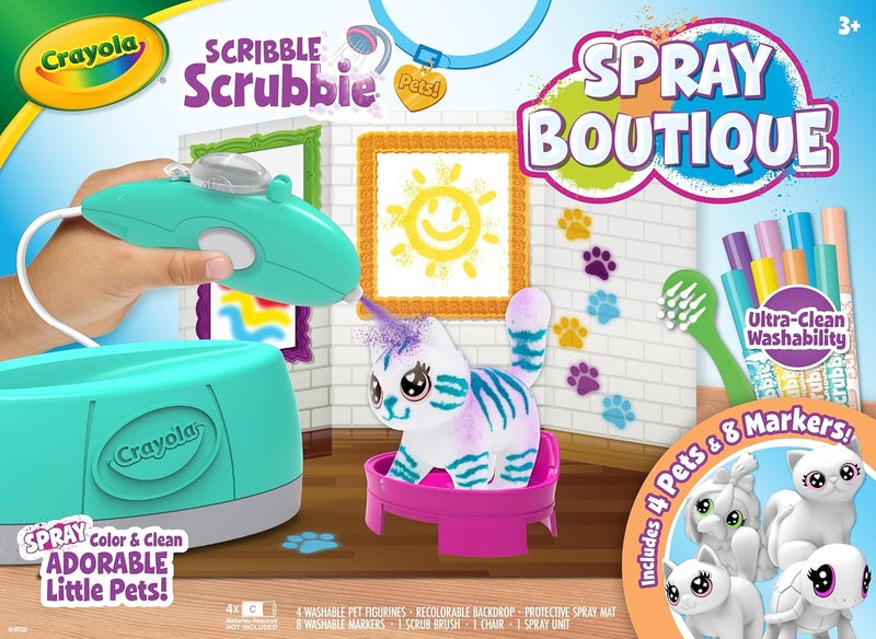 Crayola مجموعة طلاء الهواء لرسومات الحيوانات الأليفة من كرايولا سكرابل سكرابي - Image 1
