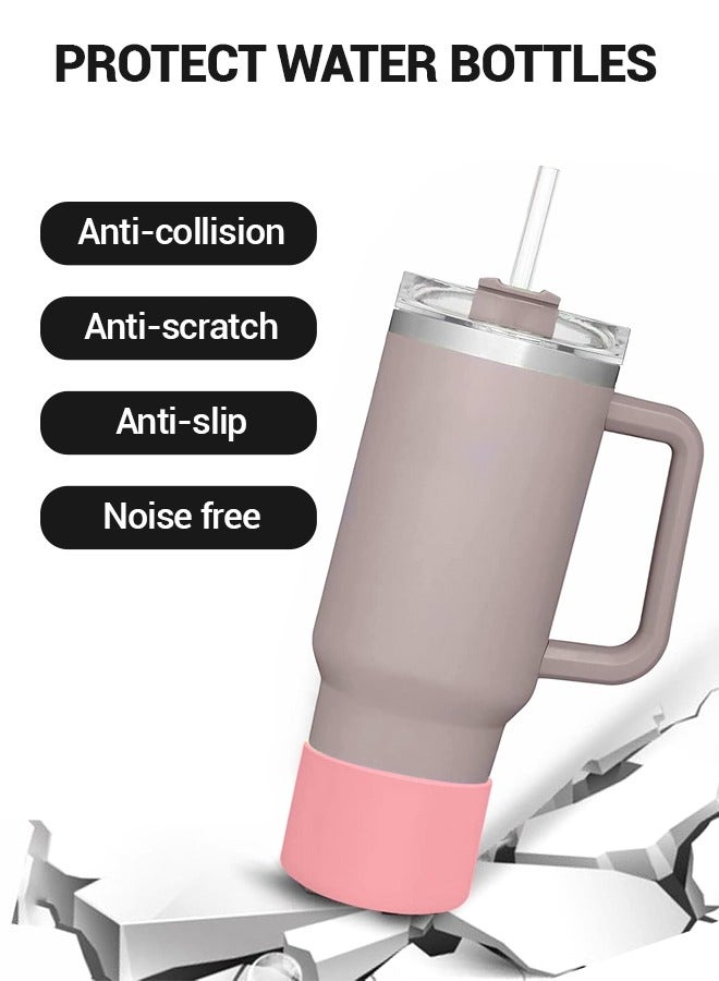 2PCS Silicone Bottom Boot for  40oz &  12-24oz Tumbler | Scratch & Noise Protection for Cup Accessories | Dishwasher Safe | Light Pink & Light Purple | 7.5cm Diameter  - Image 2