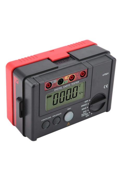 UNI-T UT521 Digital Earth Ground Tester, Accurate Ground Resistance Meter with LCD Display for Electrical Systems and Grounding Tests