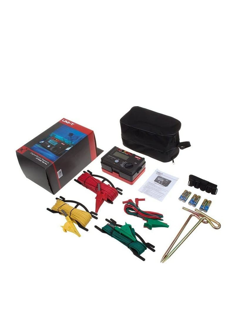 UNI-T UT521 Digital Earth Ground Tester, Accurate Ground Resistance Meter with LCD Display for Electrical Systems and Grounding Tests