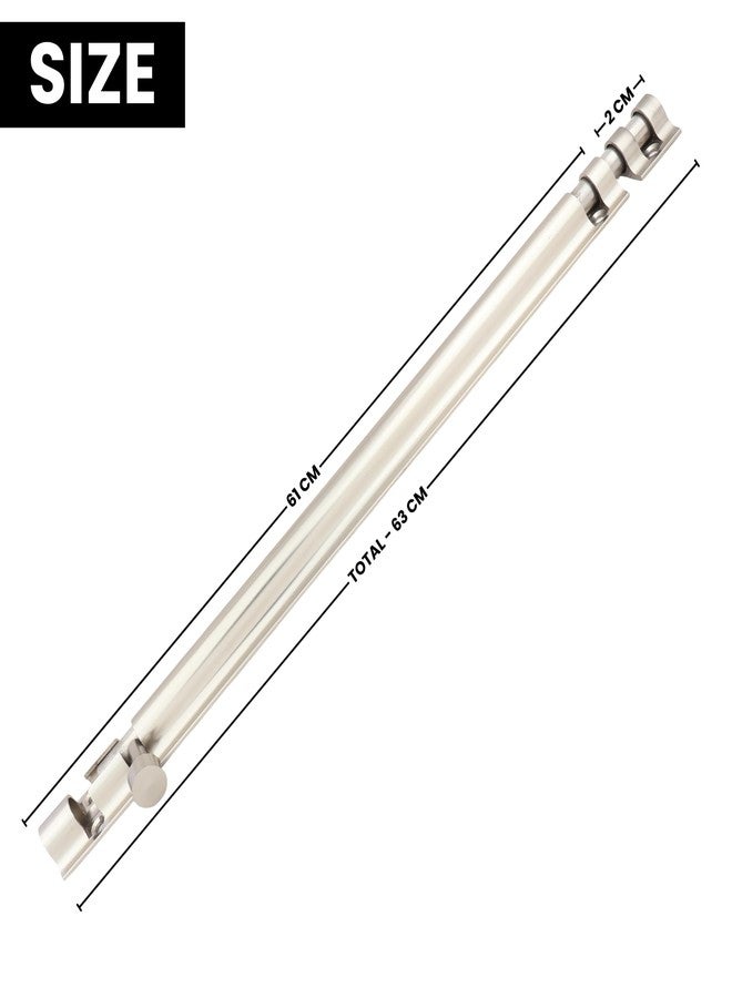 DHSVS Aluminium Tower Bolt SS Finish I 24 Inch with SS Rod I Anti-Corrosion Tower Bolts for Bathroom,Kitchen,Wardrobe, Office Doors(Pack of 1) - Image 2