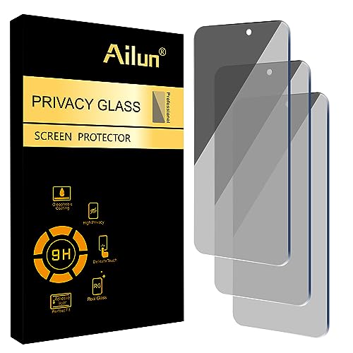 Ailun Privacy Screen Protector for iPhone 16 Plus/ 15 Plus/ 15 Pro Max 6.7 Inch 3 Pack Tempered Glass Anti Spy Private - Image 1