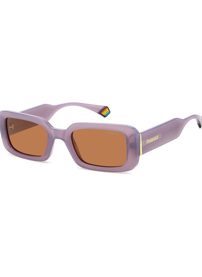 Polaroid Women's Polarized Rectangular Sunglasses - Pld 6208/S/X Violet Millimeter - Lens Size: 52 Mm  - Image 1