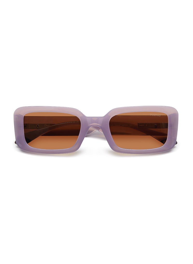 Polaroid Women's Polarized Rectangular Sunglasses - Pld 6208/S/X Violet Millimeter - Lens Size: 52 Mm  - Image 4