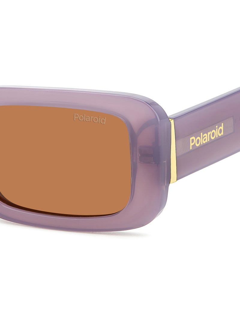Polaroid Women's Polarized Rectangular Sunglasses - Pld 6208/S/X Violet Millimeter - Lens Size: 52 Mm  - Image 5