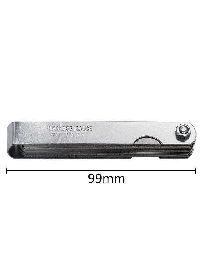 Generic 32 Blades Steel Feeler Gauge Dual Marked Metric and Imperial Measuring Tool . 0015-. 035 Copper sheet  - Image 3