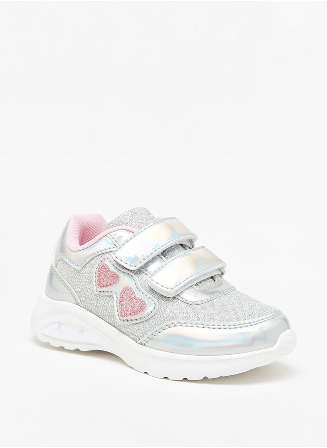 Flora Bella By Shoexpress - Girl's Panelled Casual Sneakers Shoes With Hook And Loop Closure Ramadan Collection - Image 1