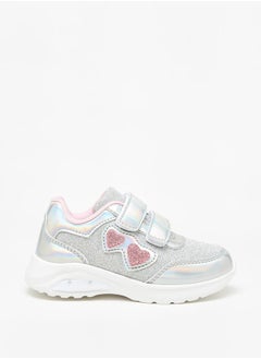 Girl's Panelled Casual Sneakers Shoes With Hook And Loop Closure Ramadan Collection