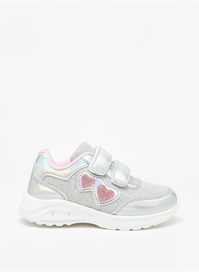 Flora Bella By Shoexpress - Girl's Panelled Casual Sneakers Shoes With Hook And Loop Closure Ramadan Collection - Image 1