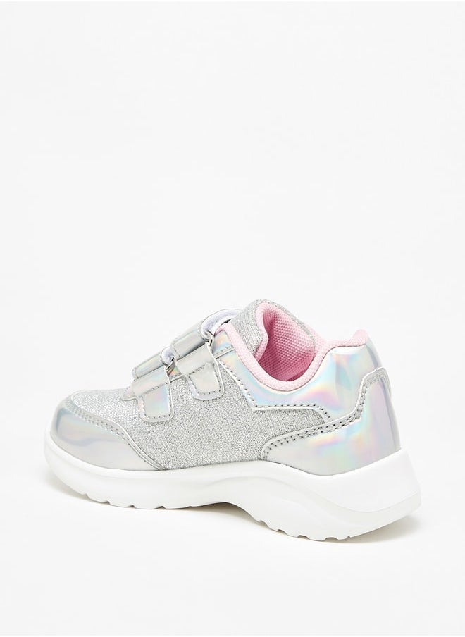 Flora Bella By Shoexpress - Girl's Panelled Casual Sneakers Shoes With Hook And Loop Closure Ramadan Collection - Image 1