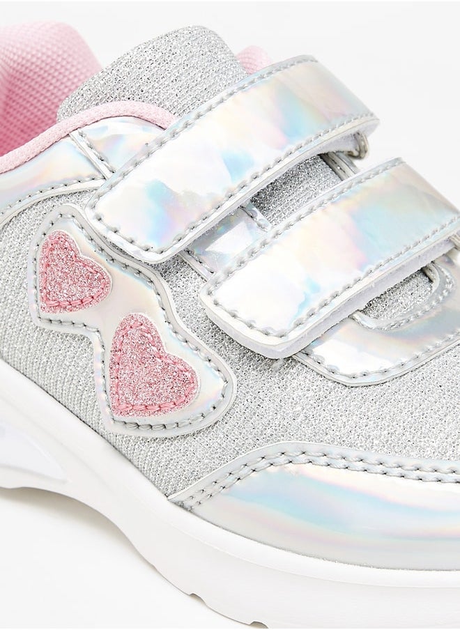 Flora Bella By Shoexpress - Girl's Panelled Casual Sneakers Shoes With Hook And Loop Closure Ramadan Collection - Image 1