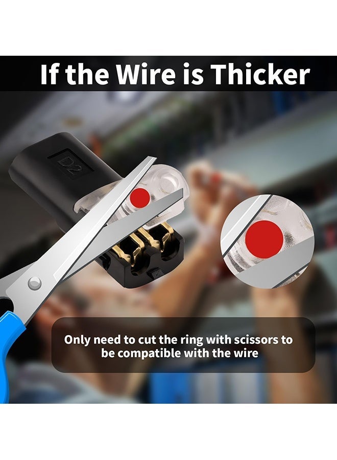 دبليو أف أف أو 20 قطعة، موصل مزدوج السلك، موصلات شريط إضاءة LED، 2 دبوس، موصلات أضواء LED، موصل سلك منخفض الجهد مع مشبك قفل، مقابس توصيل سريع، موصلات LED لأضواء الشريط، شرائط إضاءة LED، ومشاريع الأسلاك المنزلية - أسود - Image 5