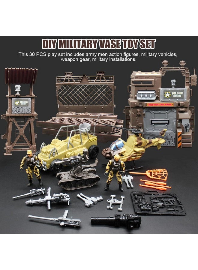 62 Pieces Military Base Set Army Men Toy Mini Action Figures Playset with V 46 PCS Military Base Set,Army Men Playset with Vehicles Accessories and  Play Map, Kids Plastic Mini Army Toy for Boys Girls 3 4 5 6 7 8 Year Old :
