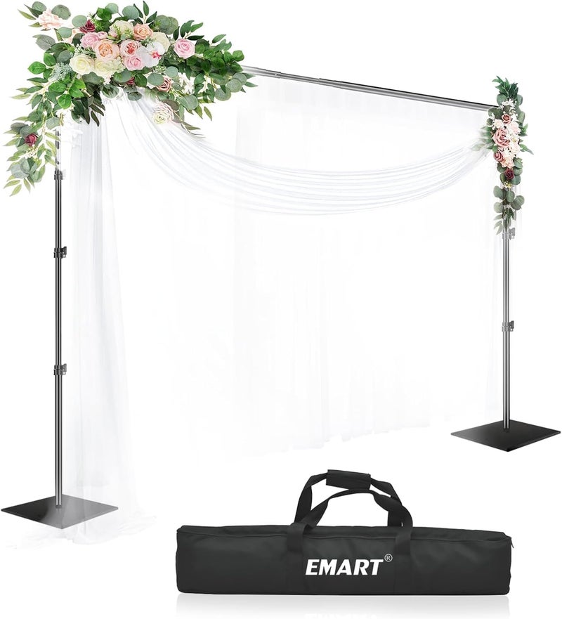 Heavy Duty Background Stand, 10x10ft/3x3m Adjustable Backdrop Support System Kit with Steel Base for Photography, Photo Video Studio, Birthday Parties Wedding Decoration -Black - Image 1