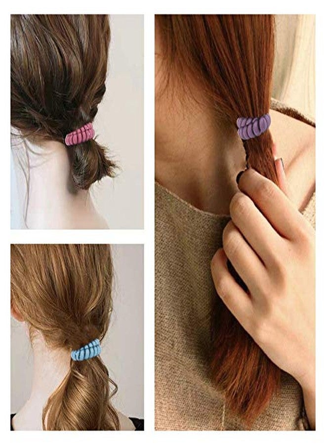 CHIROGRAPHY 10 Pcs Spiral Hair Ties, Coil Hair Ties, Phone Cord Hair Ties, Hair Coils Phone Cord Hair Rings Ponytail Holder Coil for Any Kinds of Hair - Image 2