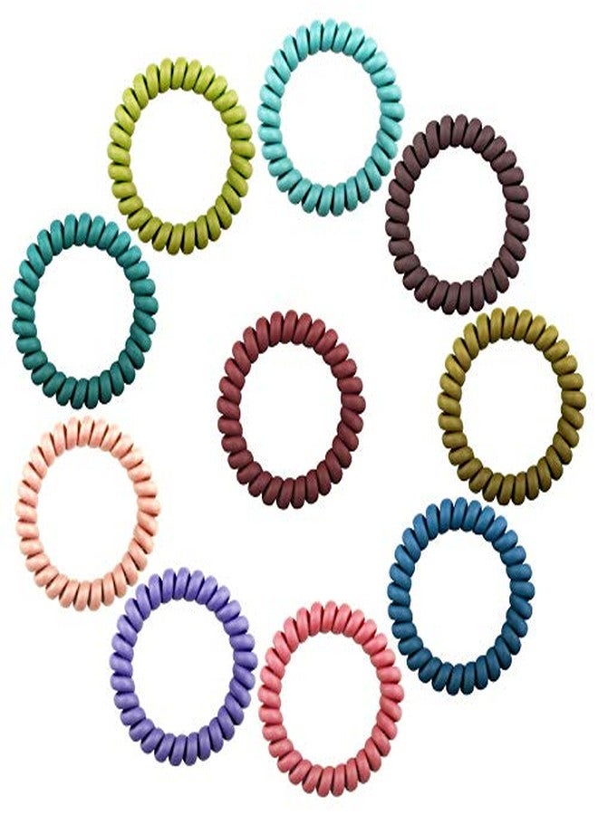 CHIROGRAPHY 10 Pcs Spiral Hair Ties, Coil Hair Ties, Phone Cord Hair Ties, Hair Coils Phone Cord Hair Rings Ponytail Holder Coil for Any Kinds of Hair - Image 3