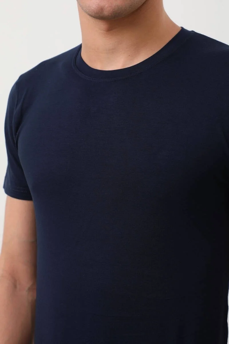 İlke İç Giyim İlke Underwear Crew Neck Basic T-Shirt Black