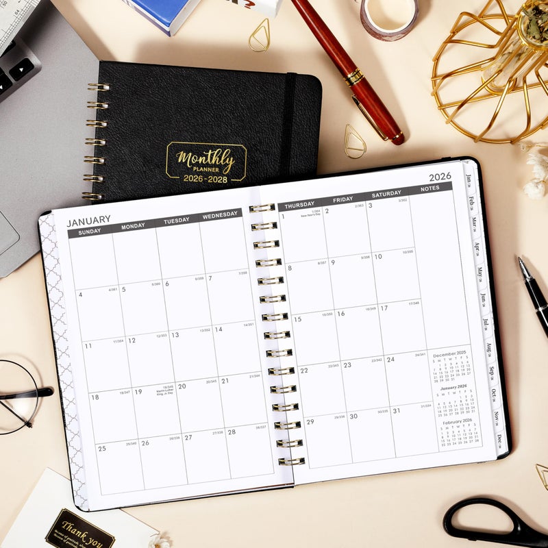 Coboll 2026-2028 Monthly Planner - 3 Year Monthly Planner 2026-2028, January 2026 - December 2028, 36-Month Calendar with Hardcover, Inner Pocket, 6.4'' x 8.5'' - Image 2
