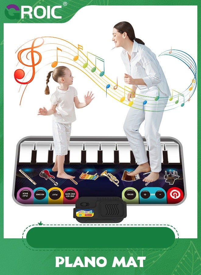GROIC Kids Musical Piano Mats,Music Toys Child Floor Keyboard Mat,Kids Soft Touch Playmat with 8 Instrument Sounds,Early Education - Image 1