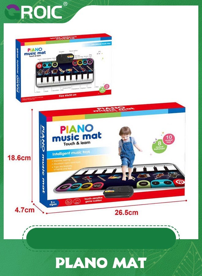 GROIC Kids Musical Piano Mats,Music Toys Child Floor Keyboard Mat,Kids Soft Touch Playmat with 8 Instrument Sounds,Early Education - Image 3