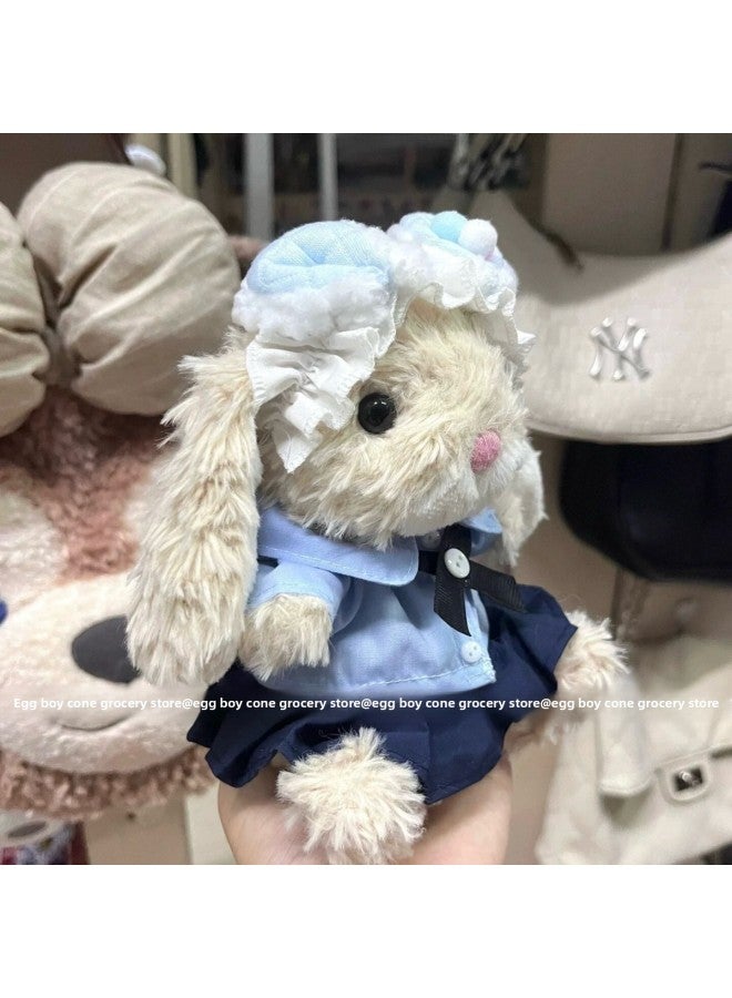 [clothes Only] Jellycatyummy Rabbit Clothes Curly Piggy Puppy Doll Goggles Pajamas Dress-Specification:[only Clothes, Not Including Dolls] Suitable For Dolls Within 20cm-Colour:Pink Fisherman Hat + Rat Overalls Suit (doll Not Included) - Image 2