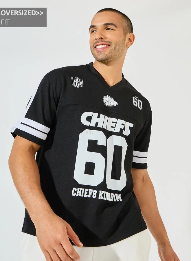Styli Styli NFL Chiefs Mesh Oversized Jersey T-Shirt
