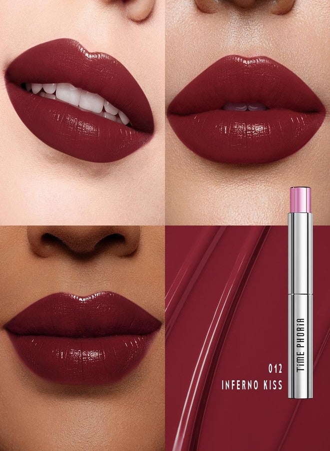 TIMEPHORIA Spectra Ultra Stay-Color Transfer Proof Lip Vinyl 012 Inferno Kiss-Deep Burgundy Red Long Lasting Liquid Lipstick, High Coverage Semi-Shine Finish, Zero Transfer Kiss Proof, Lightweight - Image 2