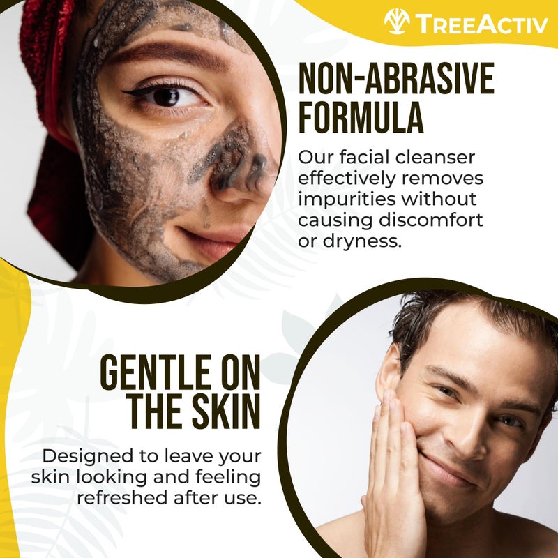 TreeActiv Sulfur Acne Face Wash Original Formula, 8 fl oz, Exfoliating Acne Face Wash for Men & Women, Sulfur Acne Wash for Acne, Activated Charcoal & Pumice, Foaming Daily Women and Men's Face Wash - Image 4