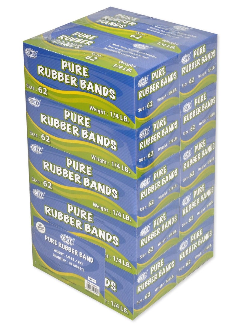 FIS 10 Boxes FIS Pure Rubber Bands Yellow - FSRB62 - Image 1