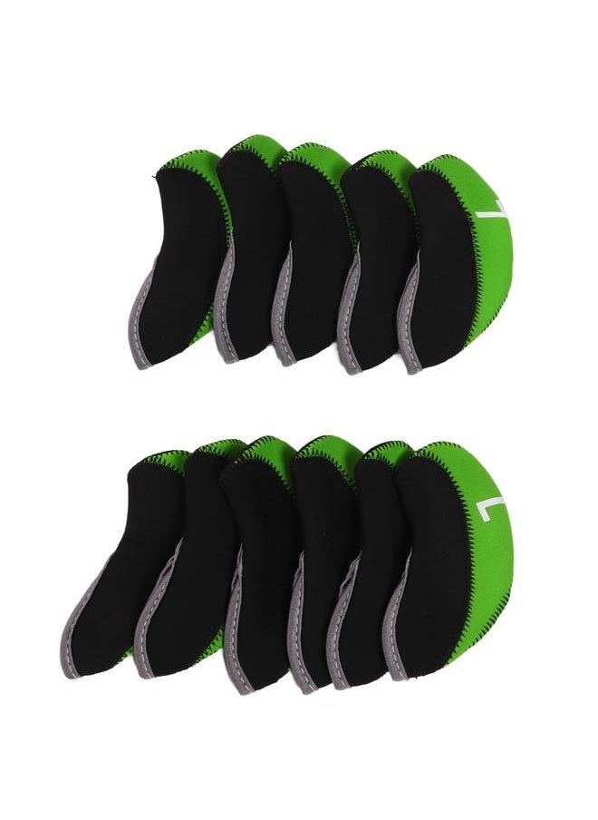 Thoraya - 11Pcs/Set Number Golf Iron Headcover Neoprene Golf Club Iron Head Cover Protective CoverGreen - Image 1