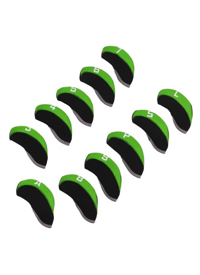 Thoraya - 11Pcs/Set Number Golf Iron Headcover Neoprene Golf Club Iron Head Cover Protective CoverGreen - Image 1