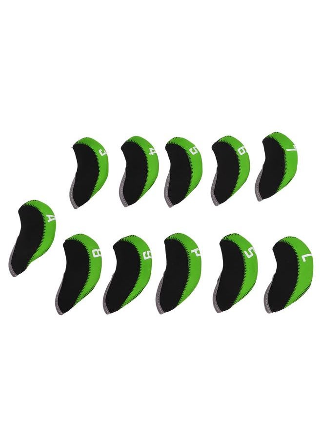 Thoraya - 11Pcs/Set Number Golf Iron Headcover Neoprene Golf Club Iron Head Cover Protective CoverGreen - Image 1