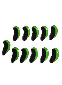 11Pcs/Set Number Golf Iron Headcover Neoprene Golf Club Iron Head Cover Protective CoverGreen