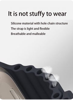 DKNG 3 Pack Ocean Strap Compatible Apple Strap Ultra 2, 38mm/40mm/41mm Men's & Women's, Wavy Silicone Sport Strap with iWatch Ultra 2/1 Series 10/9/8/7/6/5/4/3/2/1 SE White/Blue/Black  - Image 2