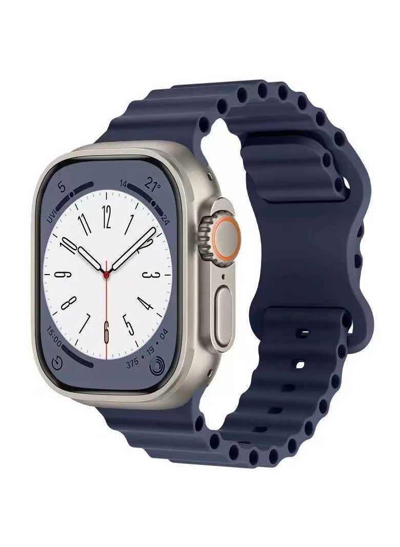 DKNG - 3 Pack Ocean Strap Compatible Apple Strap Ultra 2, 38mm/40mm/41mm Men's & Women's, Wavy Silicone Sport Strap with iWatch Ultra 2/1 Series 10/9/8/7/6/5/4/3/2/1 SE White/Blue/Black - Image 1