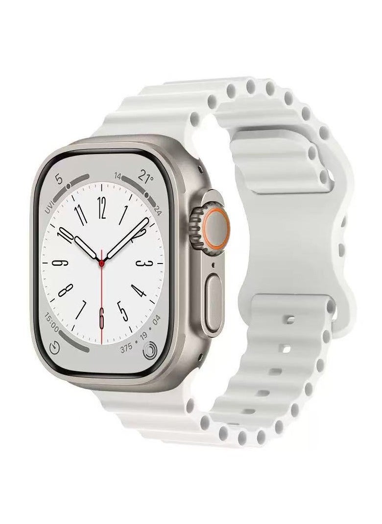DKNG - 3 Pack Ocean Strap Compatible Apple Strap Ultra 2, 38mm/40mm/41mm Men's & Women's, Wavy Silicone Sport Strap with iWatch Ultra 2/1 Series 10/9/8/7/6/5/4/3/2/1 SE White/Blue/Black - Image 1