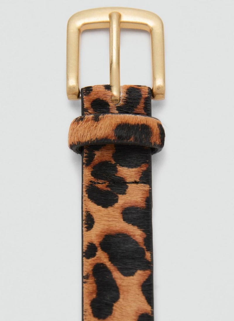 MANGO Animal Print Leather Belt - Image 4