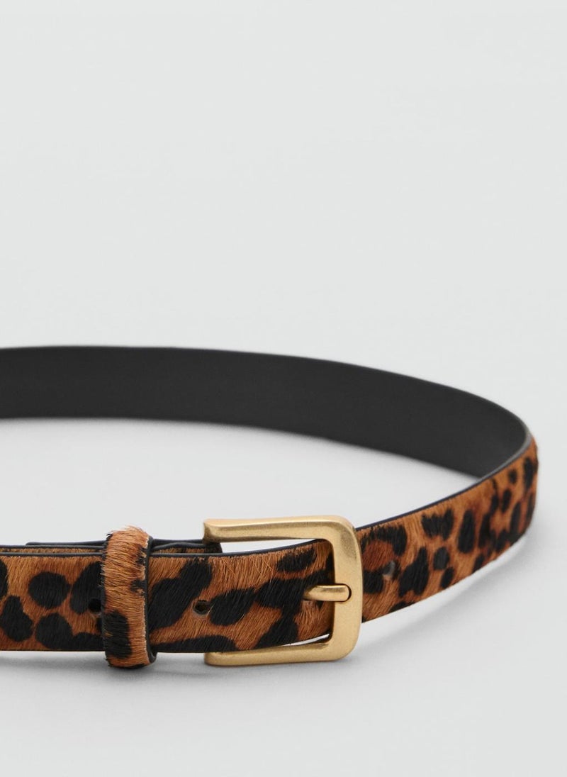 MANGO Animal Print Leather Belt - Image 3