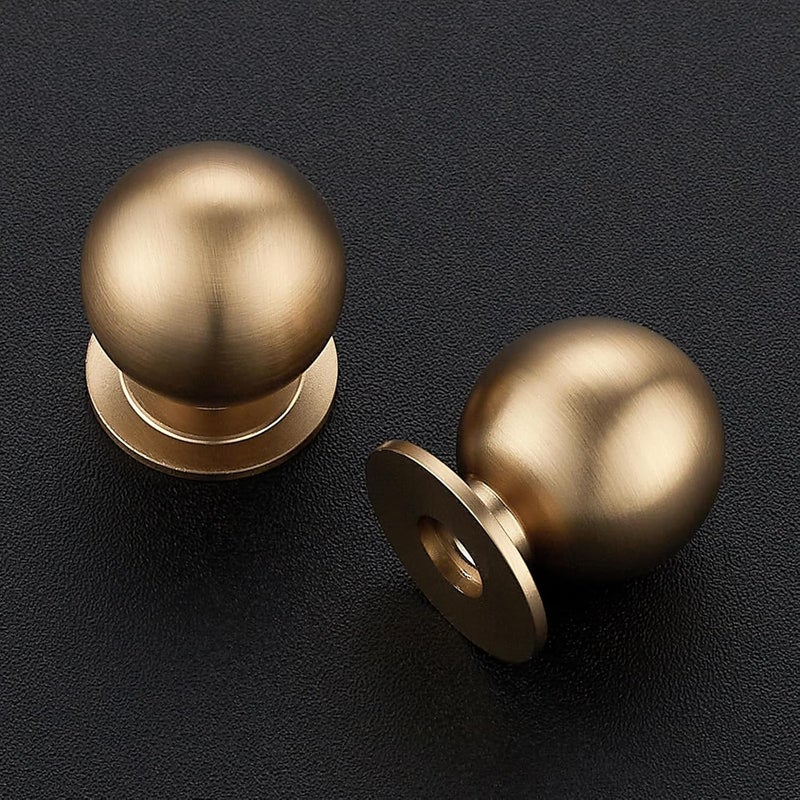 Ravinte Decor 12 Pack Champagne Bronze Cabinet Knobs, Round Dresser Knobs, Ball Kitchen Cabinet Hardware, 0.95" Diameter - Image 2