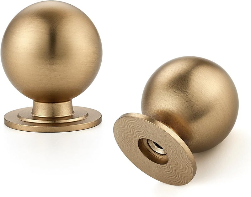 Ravinte Decor 12 Pack Champagne Bronze Cabinet Knobs, Round Dresser Knobs, Ball Kitchen Cabinet Hardware, 0.95" Diameter - Image 1